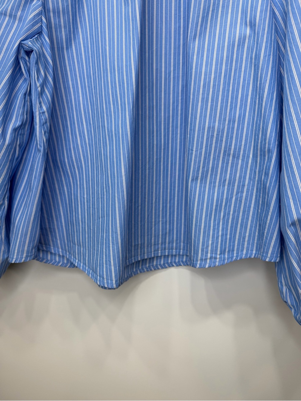 Blue & White striped peasant blouse | size medium - Picture 6 of 10
